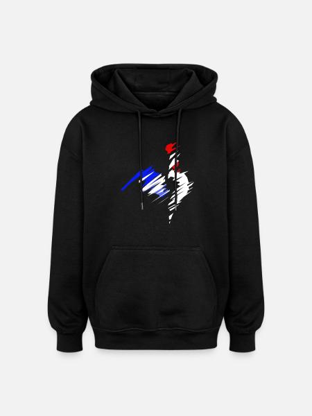 coq - Sweat à capuche oversize unisexe - noir