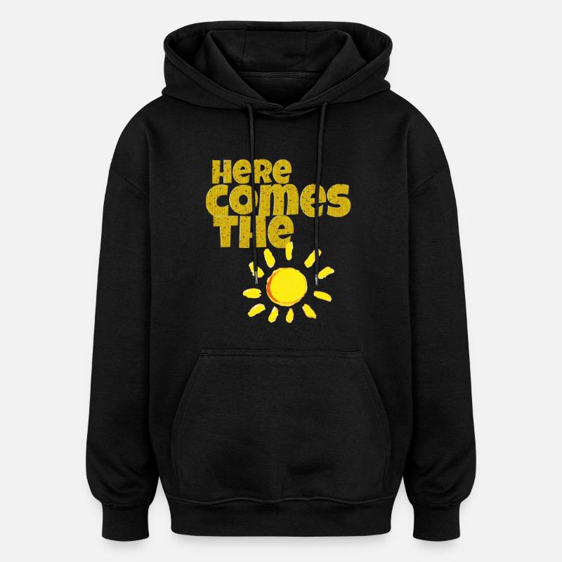 here comes the sun - Oversized Unisex Hoodie - black
