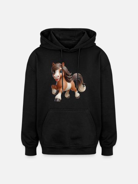 Pferd 1 - Oversized Unisex Hoodie - Schwarz