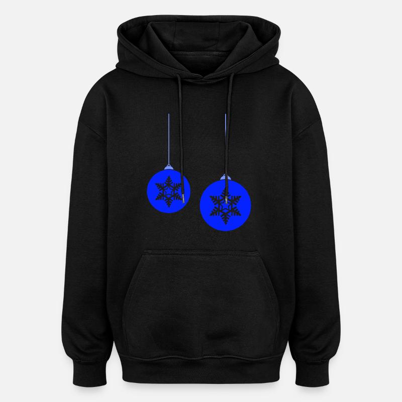 Boules de Noël star - Sweat à capuche oversize unisexe - noir
