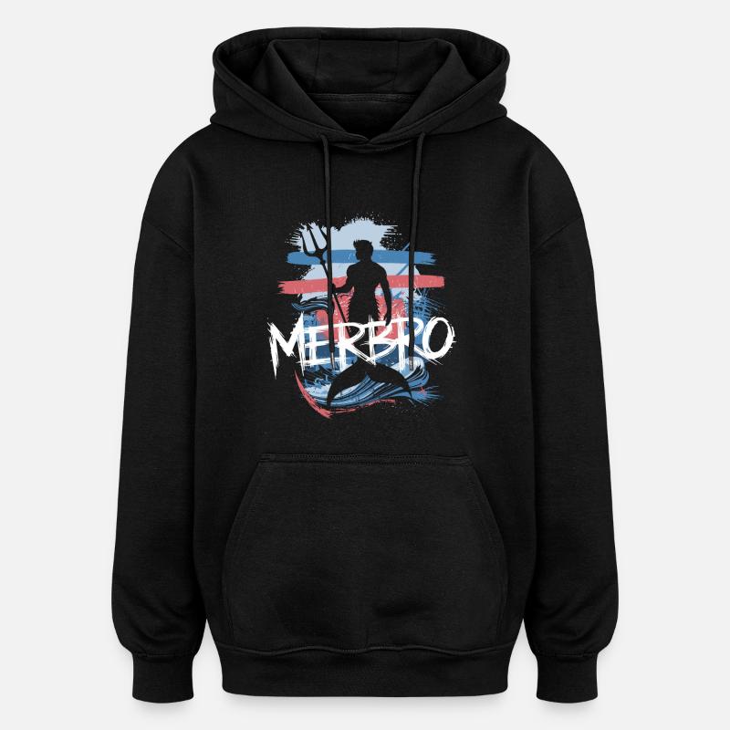 Merbro - Verseau avec style - Sweat à capuche oversize unisexe - noir