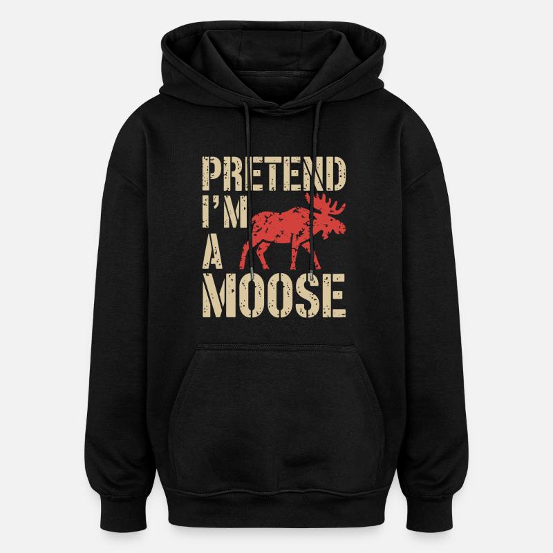 Moose love with wit - Oversized Unisex Hoodie - black