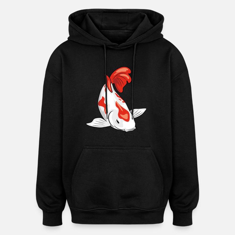 Poisson koï - Sweat à capuche oversize unisexe - noir