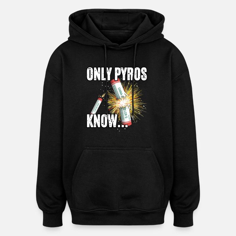 Seuls les pyros le savent - Sweat à capuche oversize unisexe - noir