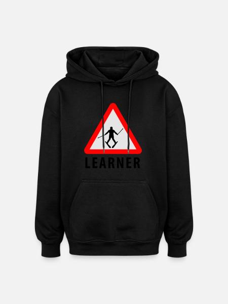 Ski Learner - Sweat à capuche oversize unisexe - noir