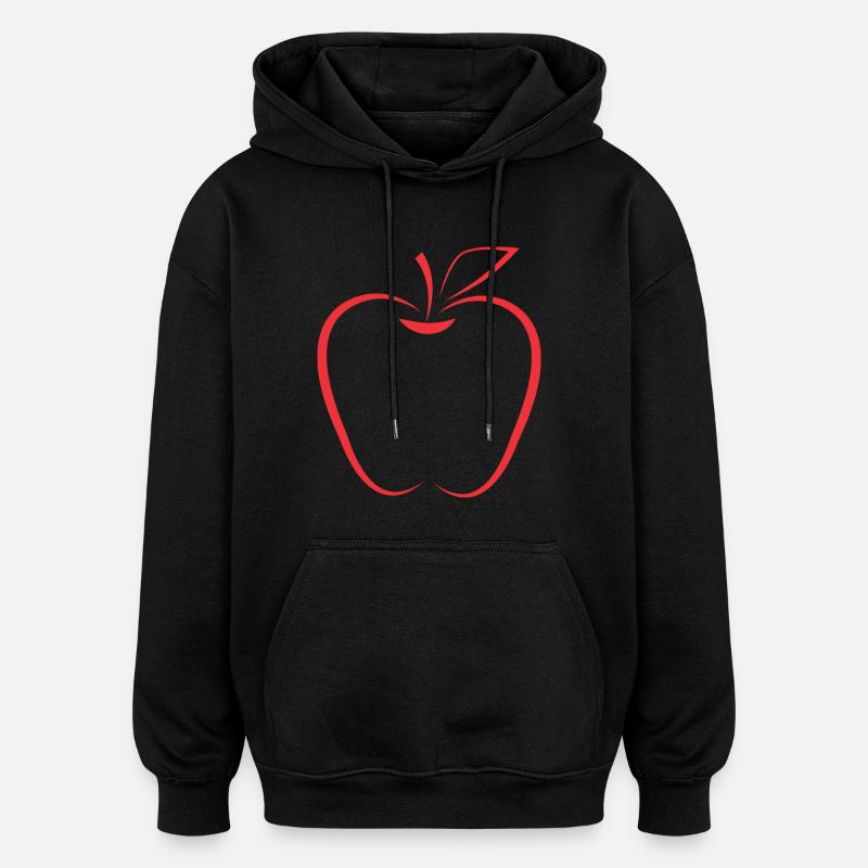Apfel Outlines - Sweat à capuche oversize unisexe - noir