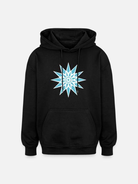 Cristal de glace étoilée - Sweat à capuche oversize unisexe - noir