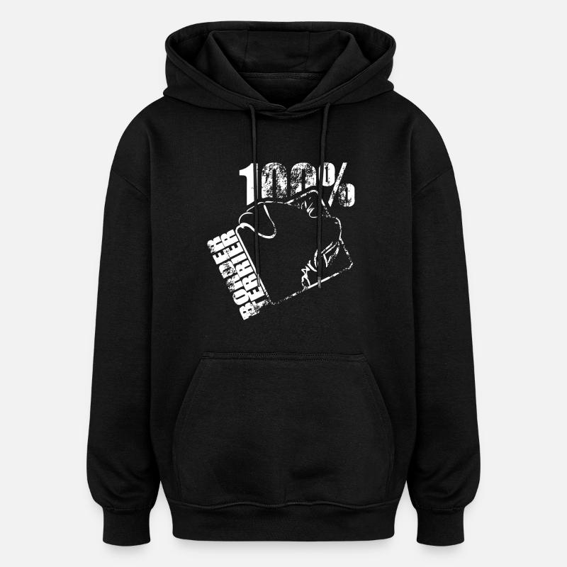 BORDER TERRIER 100 - Oversized Unisex Hoodie - black