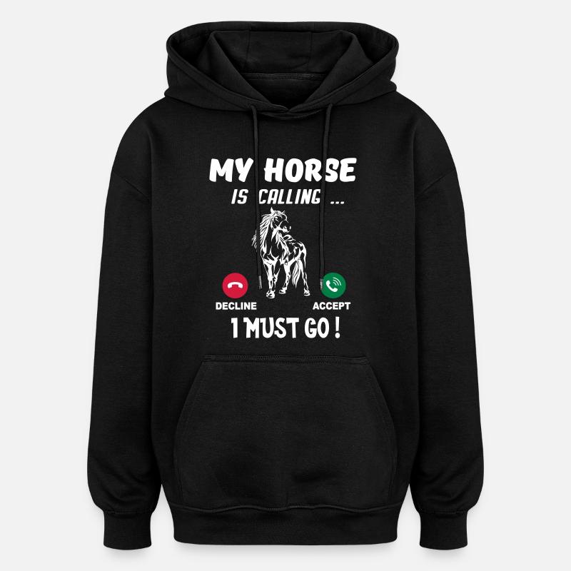 cheval - Sweat à capuche oversize unisexe - noir