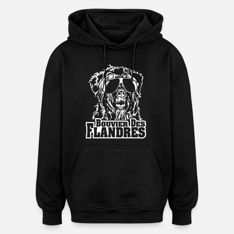 BOUVIER DES FLANDRES refroidissent - Sweat à capuche oversize unisexe - noir