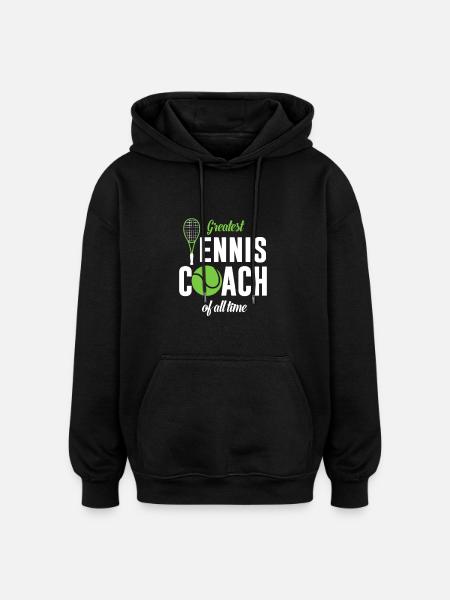 Largest tennis coach ever - Oversized Unisex Hoodie - black