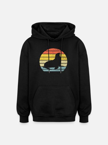 Phoque lion de mer - Sweat à capuche oversize unisexe - noir
