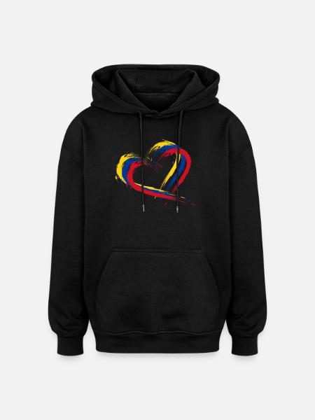 Kolumbien Herz - Oversized Unisex Hoodie - Schwarz