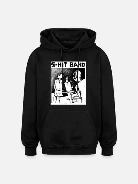 S-HIT BAND - Oversized Unisex Hoodie - black