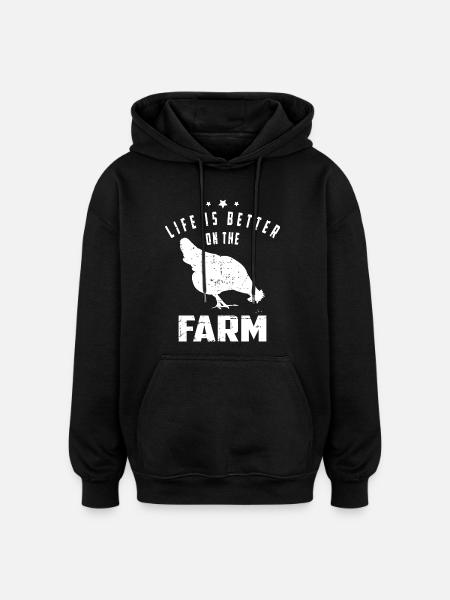 Farm Life - Oversized Unisex Hoodie - black