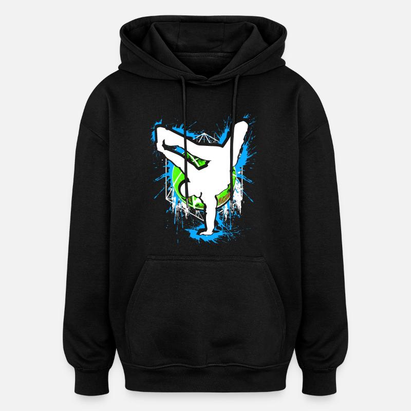 Breakdance - Breakdancer - Breakdancing - BBoy - Felpa con cappuccio unisex oversize - nero