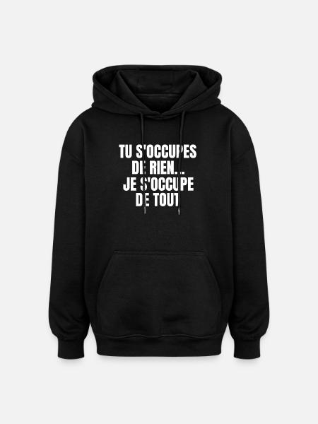 expression, langue française - Sweat à capuche oversize unisexe - noir