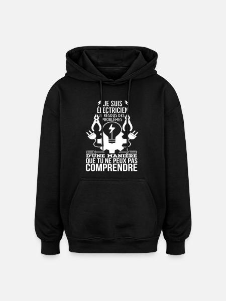 Électricien: Problèmes Incompris - Sweat à capuche oversize unisexe - noir