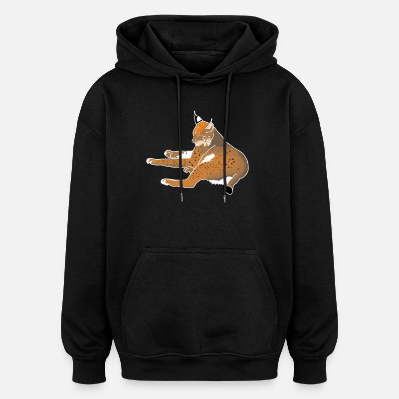 Lynx - Sweat à capuche oversize unisexe - noir