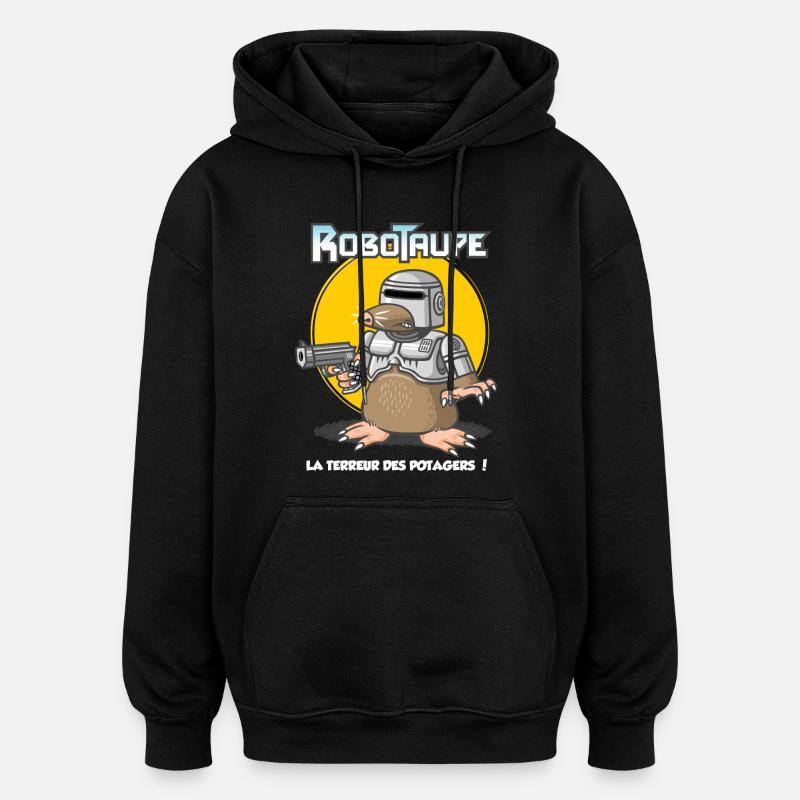 Robotaupe - Sweat à capuche oversize unisexe - noir