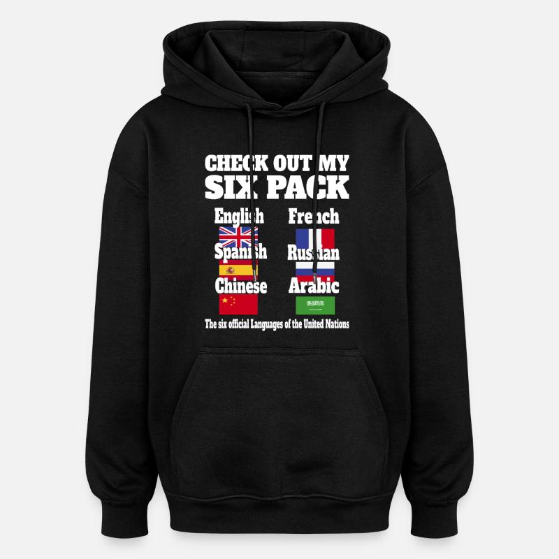 Langues Sixpack - Sweat à capuche oversize unisexe - noir