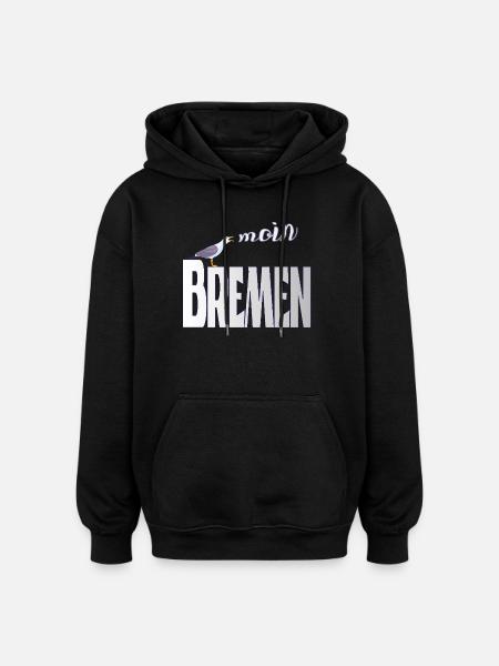 Bremen Möwe & Moin Design - Oversized Unisex Hoodie - Schwarz