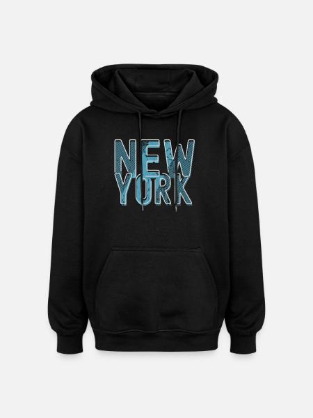 New York - Oversized Unisex Hoodie - Schwarz