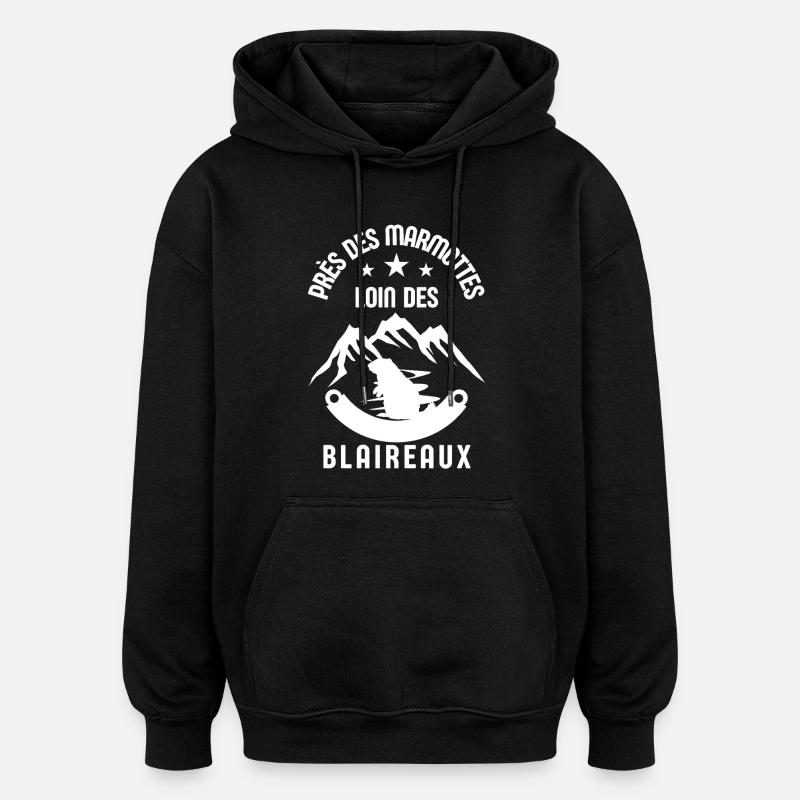 Humour marmotte 1 - Sweat à capuche oversize unisexe - noir