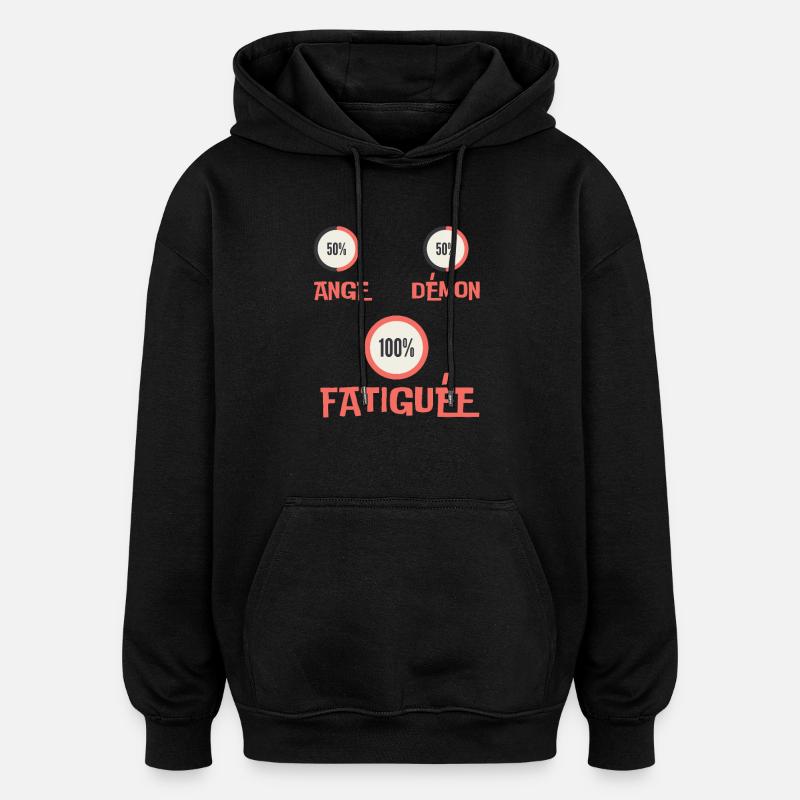 Fatiguée - Sweat à capuche oversize unisexe - noir