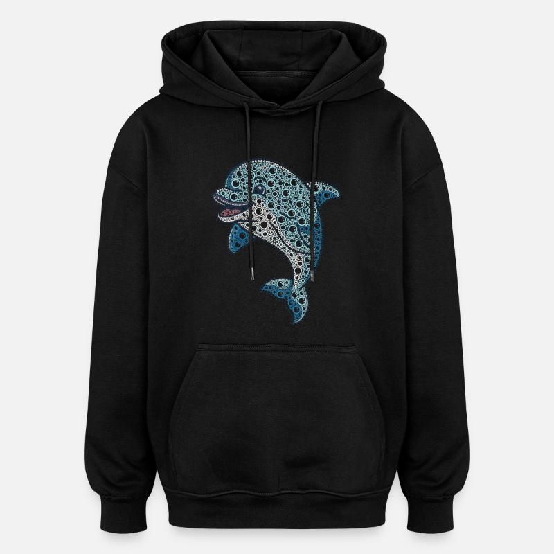 VSP Bubble Dolphin - Sweat à capuche oversize unisexe - noir