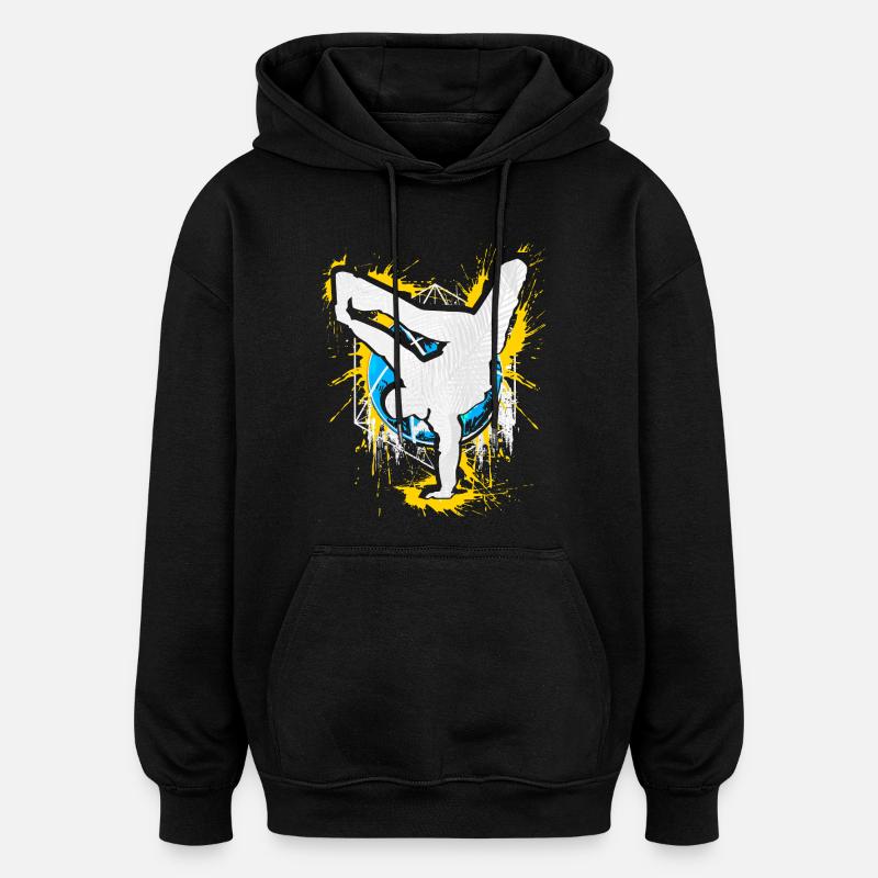 Breakdance Handstand Bboy - B-Boying Breakdancer - Oversized Unisex Hoodie - black