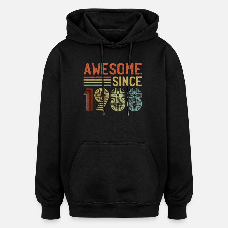 Retro Yearly Celebration Design - Oversized Unisex Hoodie - black