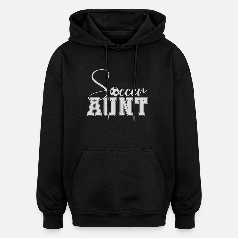 Tante de soccer - Sweat à capuche oversize unisexe - noir