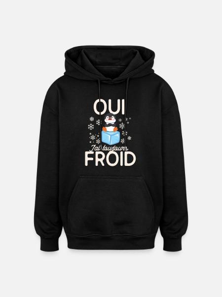 Frozen Penguin Always Cold - Oversized Unisex Hoodie - black