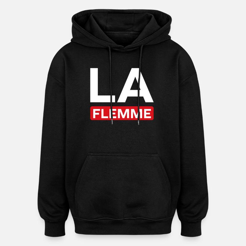 flemme - Sweat à capuche oversize unisexe - noir
