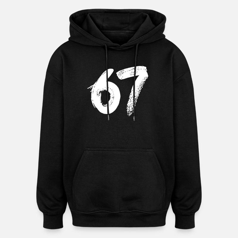 67 White Paint - Oversized Unisex Hoodie - black