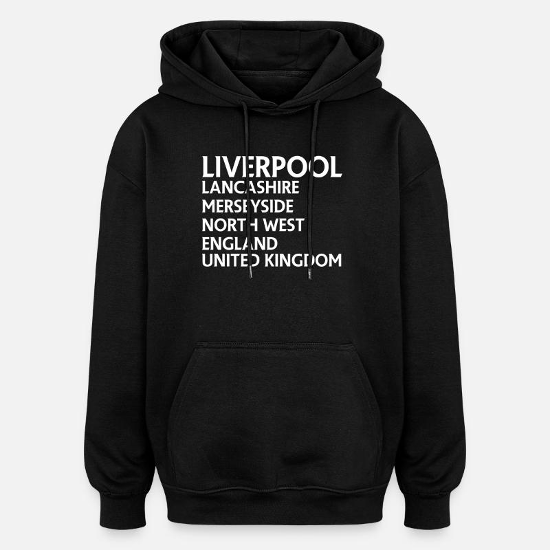 Liverpool – England Textdesign - Oversized Unisex Hoodie - Schwarz