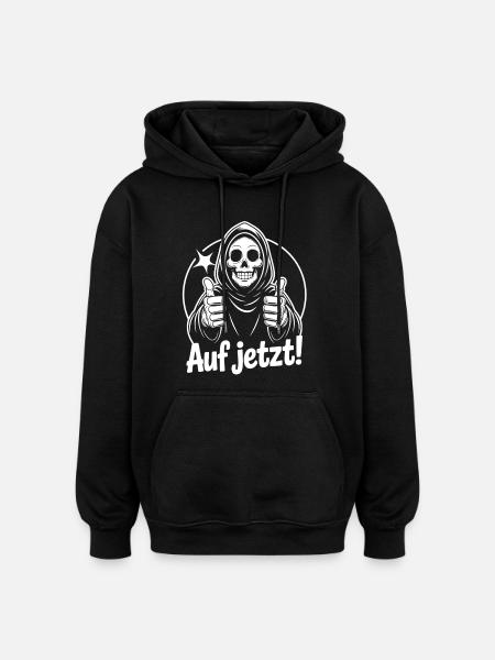Faucheuse lève le pouce maintenant - Sweat à capuche oversize unisexe - noir