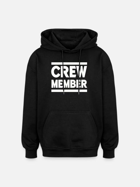 crew member - Oversized Unisex Hoodie - black