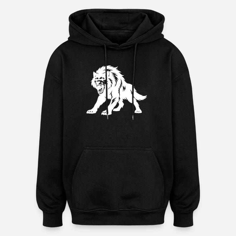 Silhouette de loup - Sweat à capuche oversize unisexe - noir
