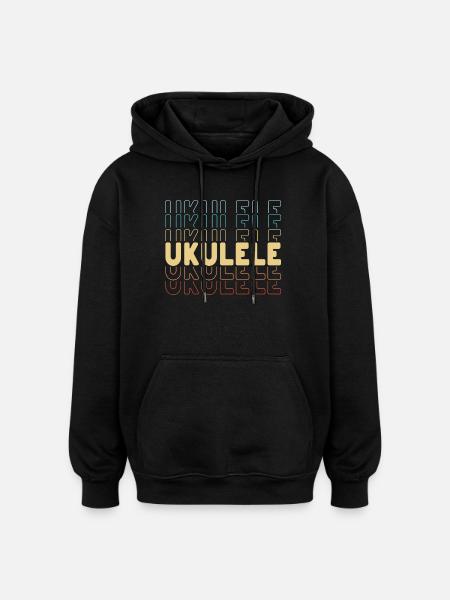 Ukulele typography - Oversized Unisex Hoodie - black
