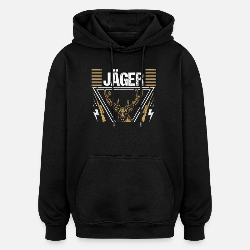 Caccia Caccia Cacciatori Cacciatori - Felpa con cappuccio unisex oversize - nero