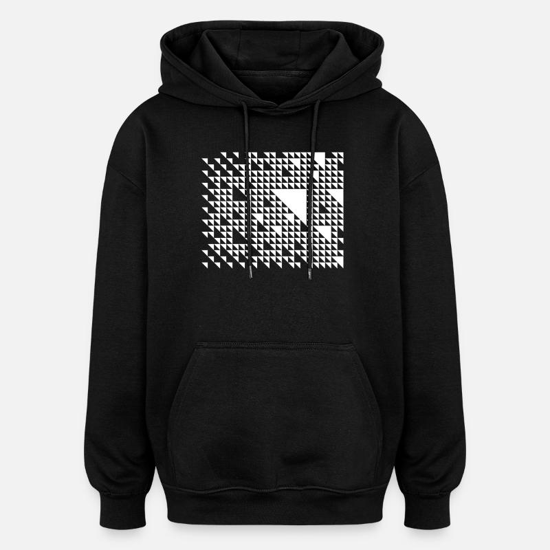 Griglia a mosaico triangolare - Felpa con cappuccio unisex oversize - nero