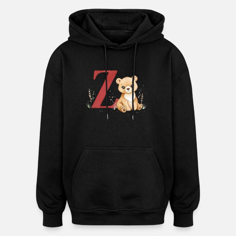 Z-Bärchen: Großes Z mit Bärchen - Oversized Unisex Hoodie - Schwarz