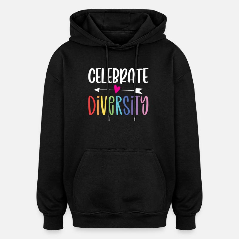 LGBT Pride Month - Celebrate Diversity - Oversized Unisex Hoodie - black