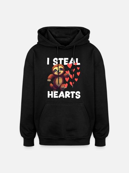 Lustiges Faultier Geschenk - Oversized Unisex Hoodie - Schwarz
