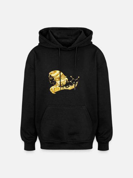 Zodiac sign Virgo - Oversized Unisex Hoodie - black
