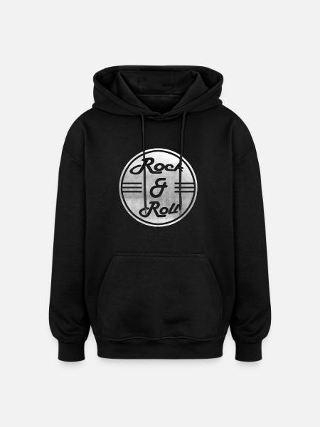Rock & Roll - Oversized Unisex Hoodie - black