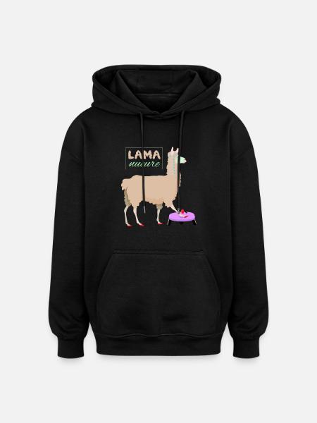Lama nucure - Oversized Unisex Hoodie - black