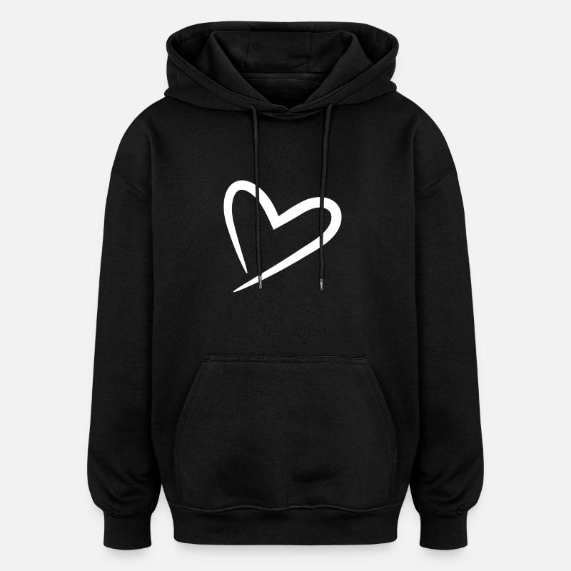 Heart knows modern - Oversized Unisex Hoodie - black
